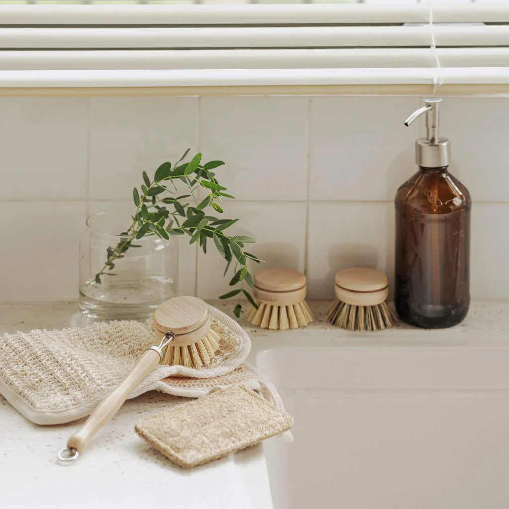 Sustainable Dish Brushes | 4 Piece Starter Set W/ Loofah Sponge