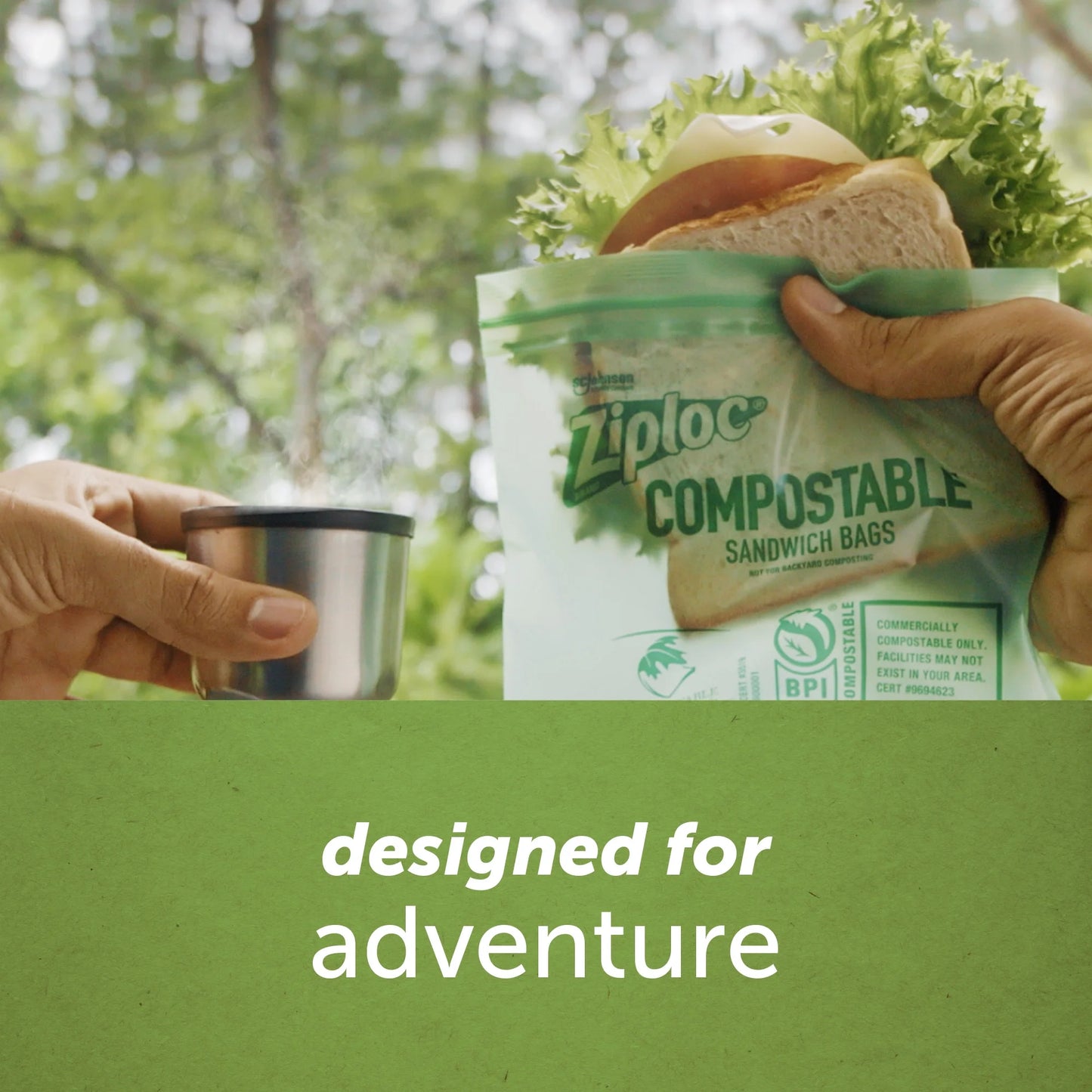 ® Compostable Sandwich Bags, Food Storage Zipper Bags, 40 Count