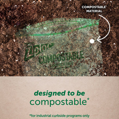® Compostable Sandwich Bags, Food Storage Zipper Bags, 40 Count