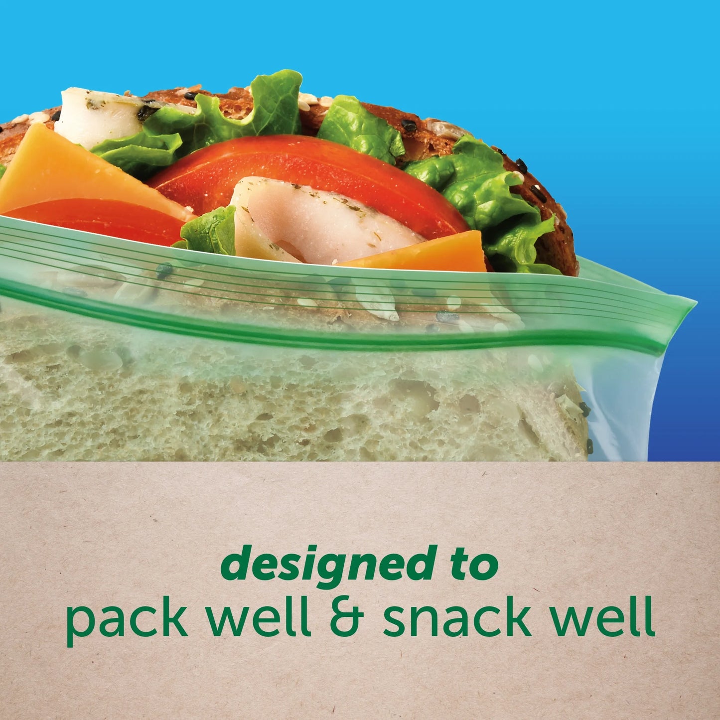 ® Compostable Sandwich Bags, Food Storage Zipper Bags, 40 Count