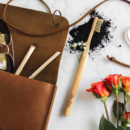 Charcoal Infused Bamboo Toothbrush - Biodegradable Natural Toothbrush with Soft Bristles - Eco-Friendly Oral Care Must-Have for a Brighter Smile (Single Pack)