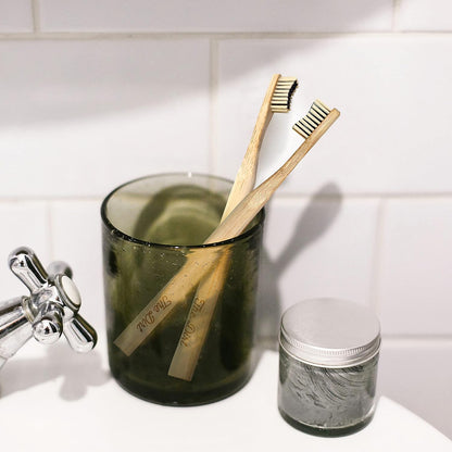 Charcoal Infused Bamboo Toothbrush - Biodegradable Natural Toothbrush with Soft Bristles - Eco-Friendly Oral Care Must-Have for a Brighter Smile (Single Pack)