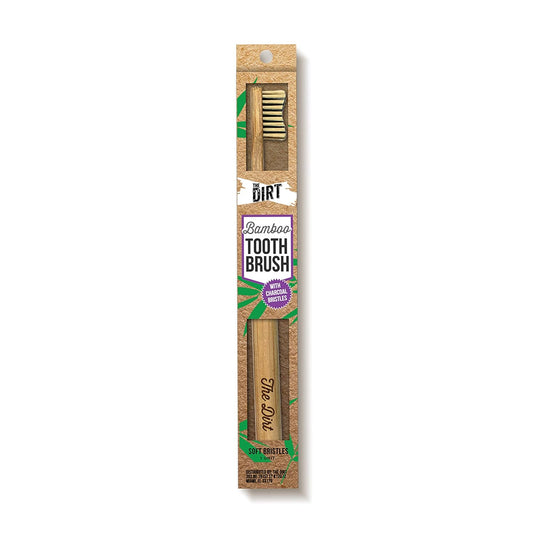 Charcoal Infused Bamboo Toothbrush - Biodegradable Natural Toothbrush with Soft Bristles - Eco-Friendly Oral Care Must-Have for a Brighter Smile (Single Pack)