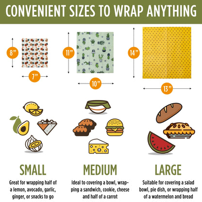 Co. Beeswax Food Wraps Set of 7 – Reusable, Zero Waste